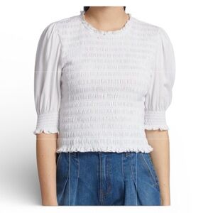 Veronica Beard | Langston White Smocked Blouse